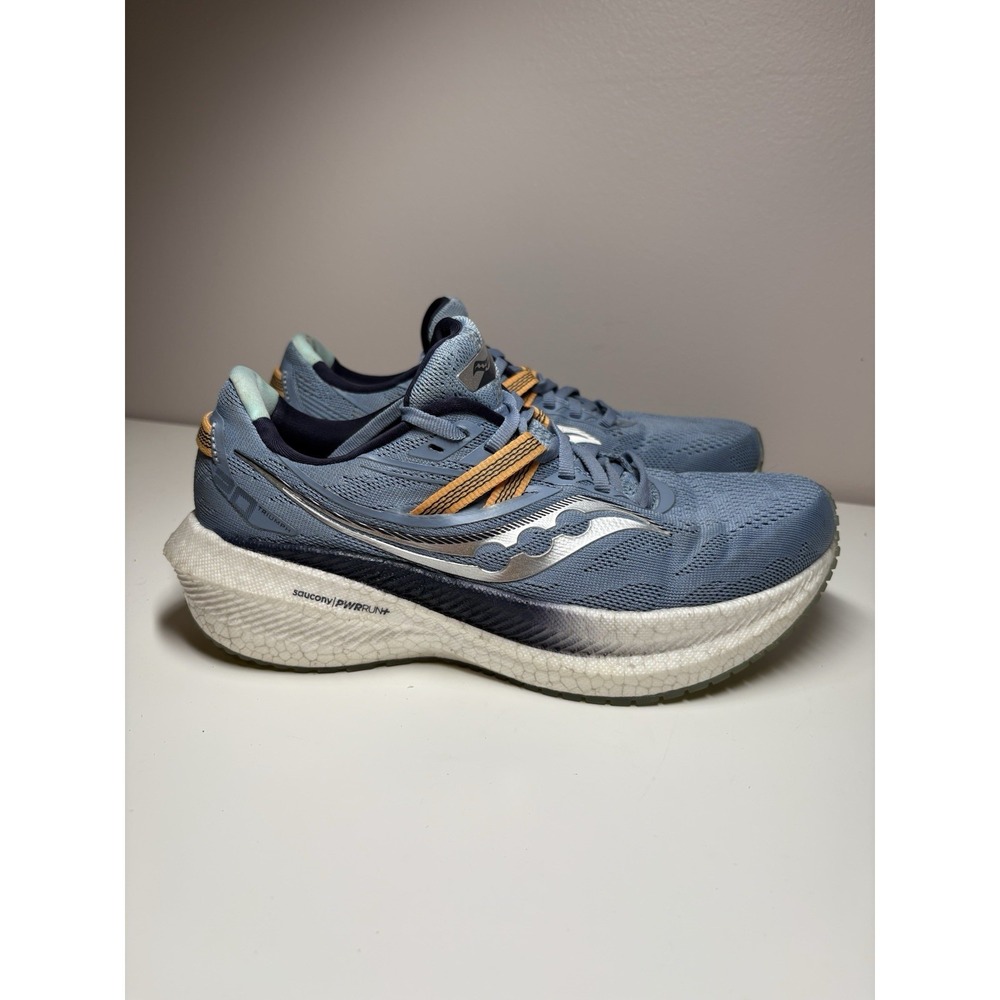 Saucony Women's Triumph 20 Blue Sneakers Shoes Athletic Trail Road - Size 7.5